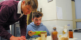 Photo of students during object lesson with the Museum