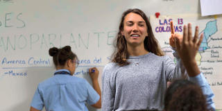Student involved in student teaching experience in Philadelphia, PA.