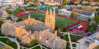 Aerial view of the Saint Joseph's University campus.