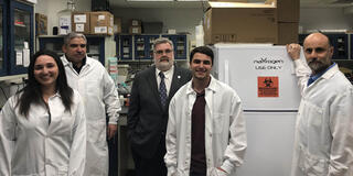 Left to right: student Megan Cecchine, Nicolaides, McCann, student Michael Fontana, Grasso