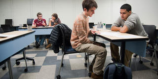 saint joseph's university students inside the writing center
