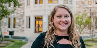 Saint Joseph's University student on campus.