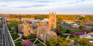 aerial shot of saint joseph's university's main campus in philadephia