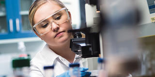 saint joseph's university student in the laboratory