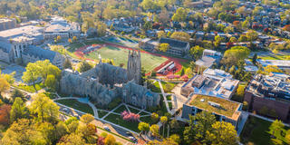 Aerial view of the Saint Joseph's University campus.