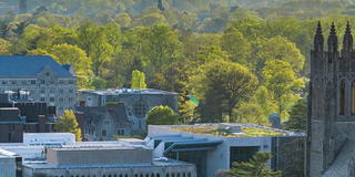 aerial shot of barbelin hall at saint joseph's university