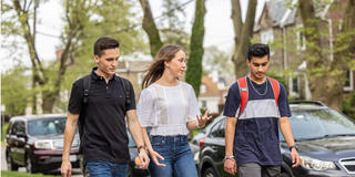 Saint Joseph's University students walking on campus.