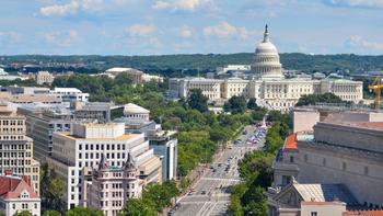 Aerial view of the United States Capitol in Washington, D.C.