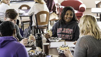 Saint Joseph's students dining in Campion Hall