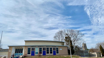 Samuel Gompers School with Saint Joseph's Barbelin Hall in the background
