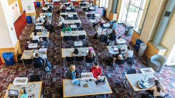 Student's studying the library