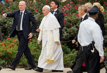 Pope Francis during his visit to Saint Joseph's University in 2015.