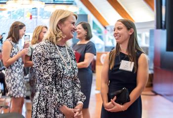 Anne Welsh McNulty with SJU student