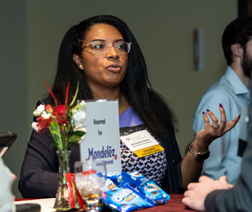 Student attending Food Marketing event