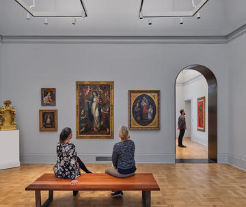 One of several rotating exhibition spaces inside the Frances M. Maguire Art Museum. 