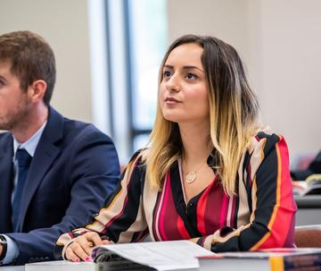 graduate students at saint joseph's university inside a classroom