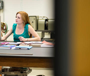 female student inside a lab