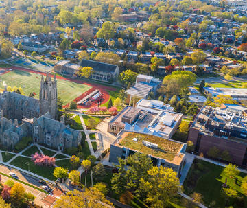 aerial shot of saint joseph's university
