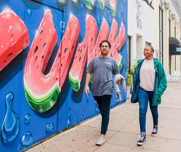 Saint Joseph's University Students walking near University City campus in Philadelphia