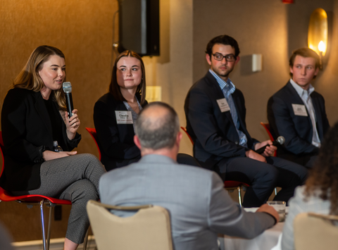 Students speaking at a former Food Industry Summit event