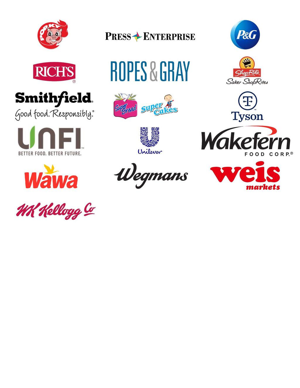 List of More Sponsors