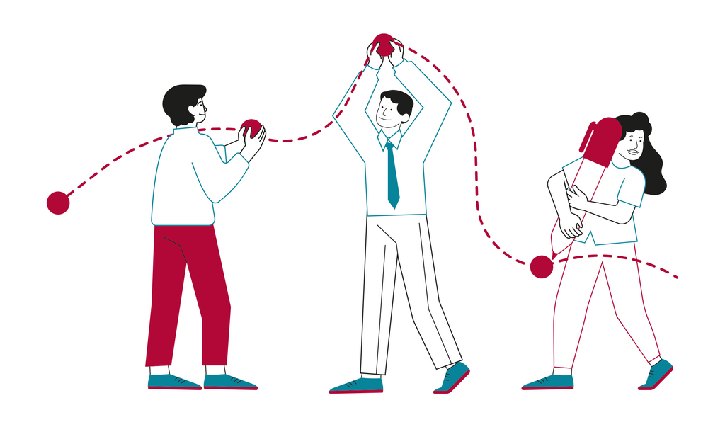 People connecting dots