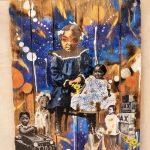 mixed media collage including African-American women
