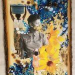 mixed media collage featuring African-American woman