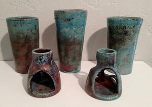 five ceramic containers