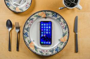 calculator served on a plate