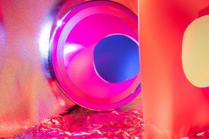 abstract pink, orange and blue photograph