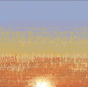 sunset made of colored letters
