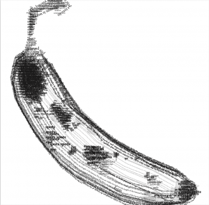 imitation charcoal sketch of banana