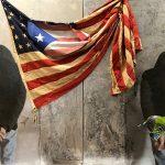Puerto Rican flag sewn into American flag