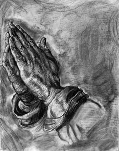 drawing of praying hands
