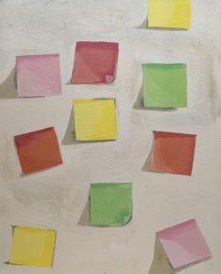 drawing of colorful sticky notes