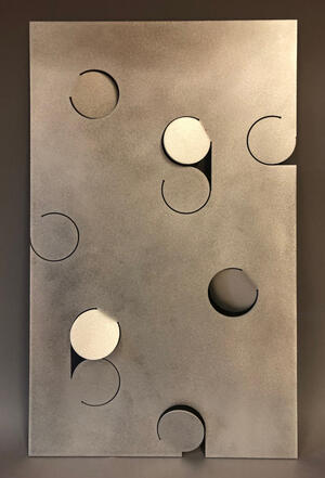 circular medallions against metals background