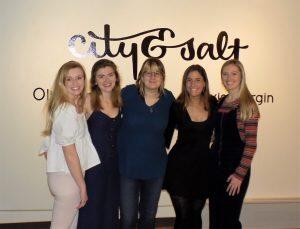 senior Art majors and professor