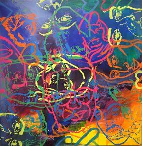 colorful abstract with swirls