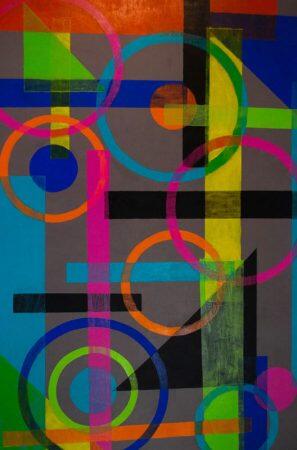 colorful abstract with geometric shapes