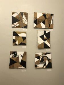 6 geometric abstracts on wall