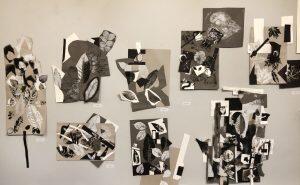 8 geometric abstracts hung on wall