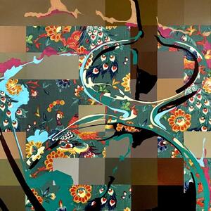 abstract painting resembling floral wallpaper