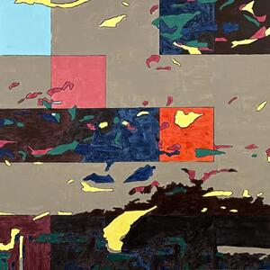 abstract painting with squares